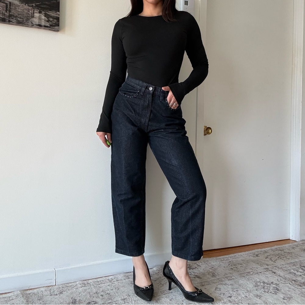 Y2K Black Studded High Waist Jeans